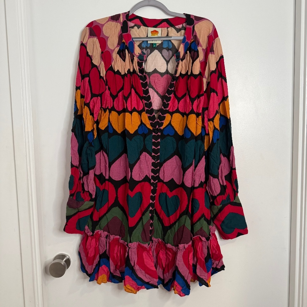 Farm Rio Full of Hearts Dress – Size XL